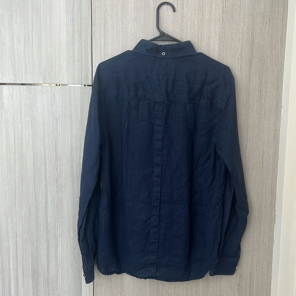 Politix Navy Blue Linen Shirt - Picture 5 of 7